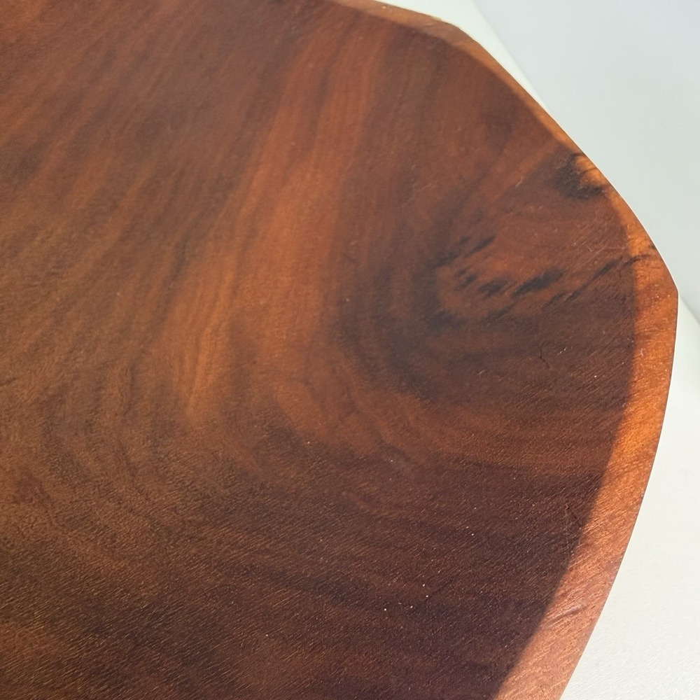Hand Carved Teak Wood Decorative Bowl Fruit Bowl, Trinket Bowl Minimalist - Picture 6 of 14